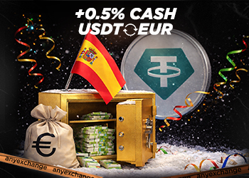 Получайте +0.5% наличных к вашему обмену USDT в Испании до 3.02